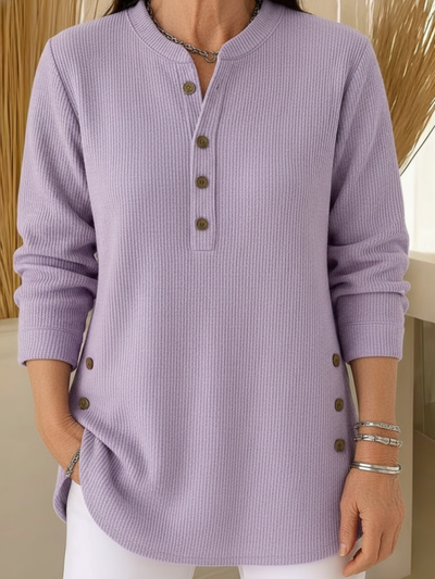 Carla | Einfarbiger Strickpullover mit langen Ärmeln