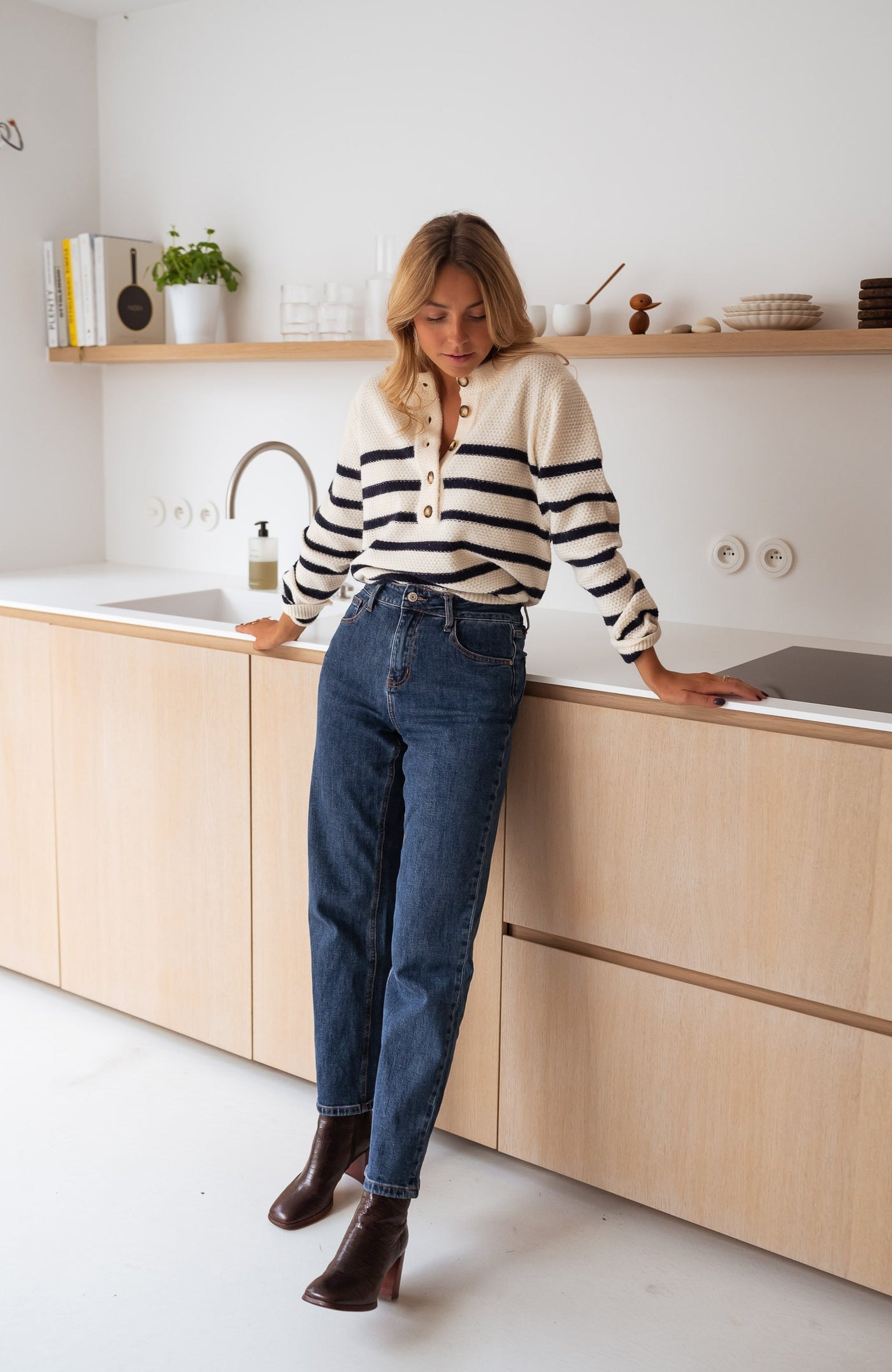 Marit | Gestreifte Strickjacke