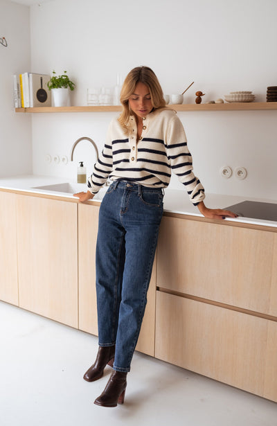 Marit | Gestreifte Strickjacke