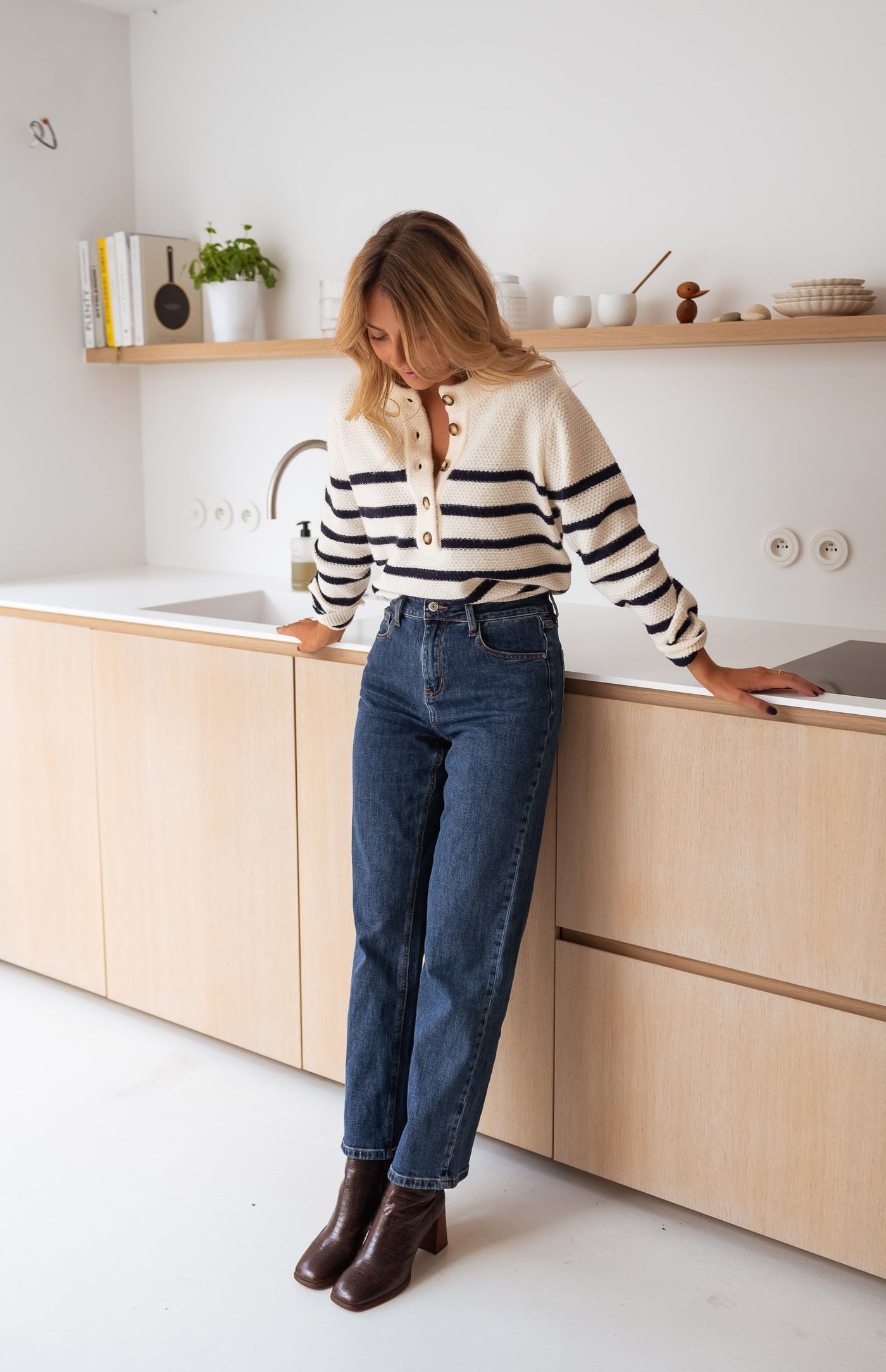 Marit | Gestreifte Strickjacke