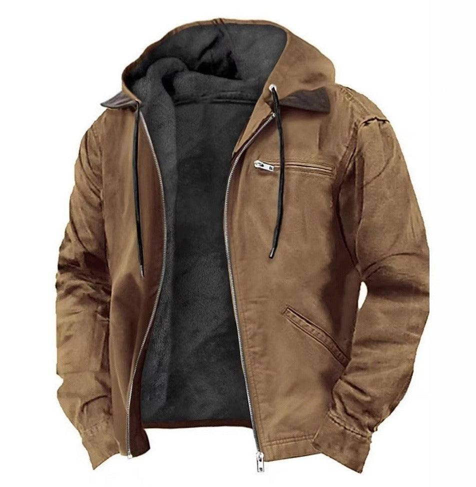 Matthias | Warme Fleece Winterjacke mit Kapuze