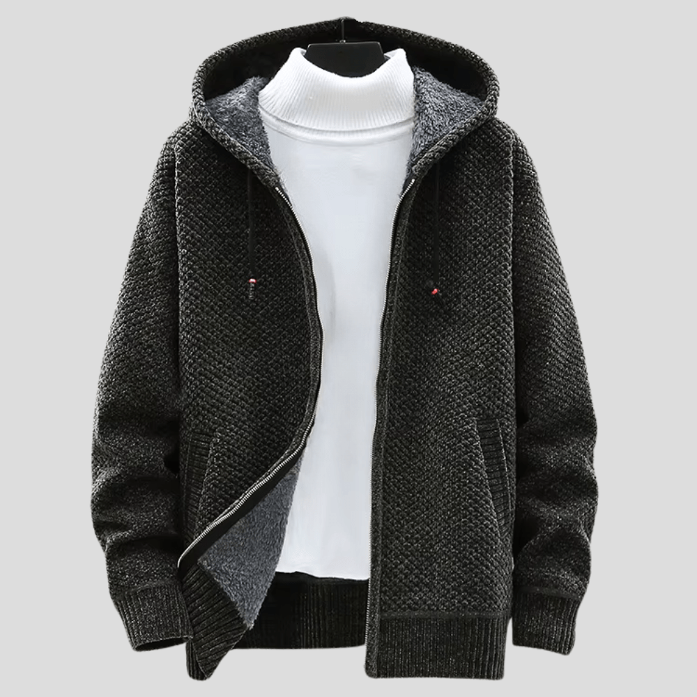 Thomas | Strickjacke mit Teddyfutter & Kapuze