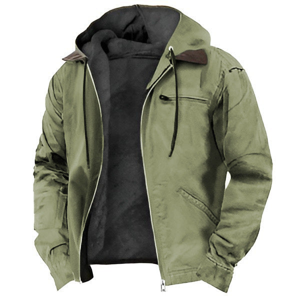 Matthias | Warme Fleece Winterjacke mit Kapuze