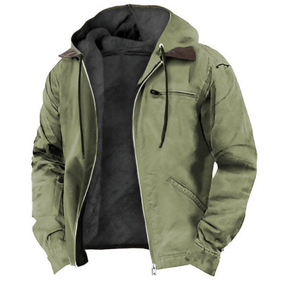 Matthias | Warme Fleece Winterjacke mit Kapuze